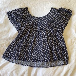 Forever 21 navy blue and white top